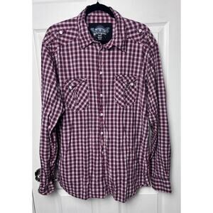 Counter Intelligence Men's Long Sleeve Button Up Plaid Western Size XXL